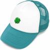 imageDALIX Embroidered Clover Trucker Cap Hat MenTeal White
