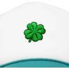 imageDALIX Embroidered Clover Trucker Cap Hat MenTeal White