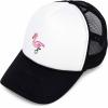 imageDALIX Embroidered Flamingo Trucker Cap Hat WomenBlack White