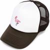 imageDALIX Embroidered Flamingo Trucker Cap Hat WomenBrown White
