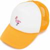 imageDALIX Embroidered Flamingo Trucker Cap Hat WomenGold White