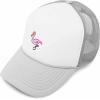 imageDALIX Embroidered Flamingo Trucker Cap Hat WomenLight Gray White