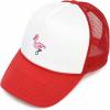 imageDALIX Embroidered Flamingo Trucker Cap Hat WomenRed White