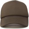 imageTrucker Hat Mesh Cap Solid Colors Lightweight with Adjustable Strap Small BraidBrown