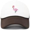 imageDALIX Embroidered Flamingo Trucker Cap Hat WomenBrown White