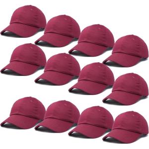 imageDALIX Baseball Cap Mens Trucker Hat Dad Hats Caps for Women 12 PackMaroon