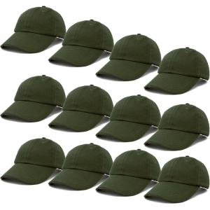 imageDALIX Baseball Cap Mens Trucker Hat Dad Hats Caps for Women 12 PackOlive