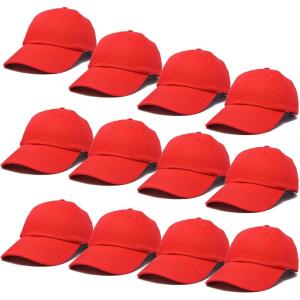 imageDALIX Baseball Cap Mens Trucker Hat Dad Hats Caps for Women 12 PackRed