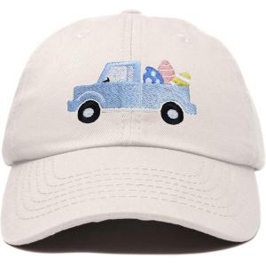 imageDALIX Cute Easter Egg Truck Kids Hat Embroidered Boys Baseball CapBeige