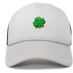 imageDALIX Embroidered Clover Trucker Cap Hat MenGray Black