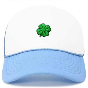 imageDALIX Embroidered Clover Trucker Cap Hat MenLight Blue White