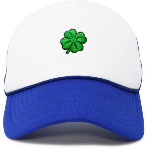 imageDALIX Embroidered Clover Trucker Cap Hat MenRoyal White