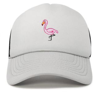 imageDALIX Embroidered Flamingo Trucker Cap Hat WomenGray Black