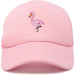 imageDALIX Embroidered Flamingo Trucker Cap Hat WomenLight Pink