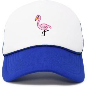 imageDALIX Embroidered Flamingo Trucker Cap Hat WomenRoyal White