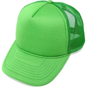 imageTrucker Hat Mesh Cap Solid Colors Lightweight with Adjustable Strap Small BraidKelly