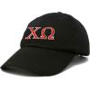 imageDALIX Chi Omega Sorority Hat Womens Greek Letters Embroidered Baseball CapBlack