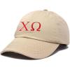 imageDALIX Chi Omega Sorority Hat Womens Greek Letters Embroidered Baseball CapKhaki