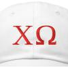 imageDALIX Chi Omega Sorority Hat Womens Greek Letters Embroidered Baseball CapWhite
