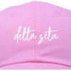 imageDALIX Delta Zeta Cursive Sorority Hat Womens Embroidered Baseball CapLight Pink