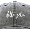 imageDALIX Delta Zeta Cursive Sorority Hat Womens Embroidered Baseball CapWashed Black