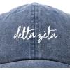 imageDALIX Delta Zeta Cursive Sorority Hat Womens Embroidered Baseball CapWashed Navy Blue