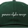 imageDALIX Gamma Alpha Omega Cursive Sorority Hat Womens Embroidered CapDark Green