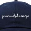 imageDALIX Gamma Alpha Omega Cursive Sorority Hat Womens Embroidered CapNavy Blue