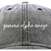 imageDALIX Gamma Alpha Omega Cursive Sorority Hat Womens Embroidered CapWashed Black