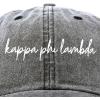 imageDALIX Kappa Phi Lambda Cursive Sorority Hat Womens Embroidered CapWashed Black