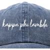 imageDALIX Kappa Phi Lambda Cursive Sorority Hat Womens Embroidered CapWashed Navy Blue