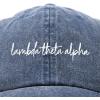 imageDALIX Lambda Theta Alpha Sorority Hat Womens Cursive Embroidered CapWashed Navy Blue