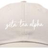 imageDALIX Zeta Tau Alpha Sorority Hat Womens Cursive Baseball CapBeige