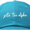 imageDALIX Zeta Tau Alpha Sorority Hat Womens Cursive Baseball CapTeal