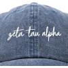 imageDALIX Zeta Tau Alpha Sorority Hat Womens Cursive Baseball CapWashed Navy Blue