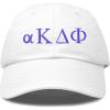 imageDALIX Alpha Kappa Delta Phi Sorority Hat Womens Greek Letters Embroidered Baseball CapWhite