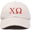 imageDALIX Chi Omega Sorority Hat Womens Greek Letters Embroidered Baseball CapBeige