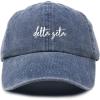 imageDALIX Delta Zeta Cursive Sorority Hat Womens Embroidered Baseball CapWashed Navy Blue