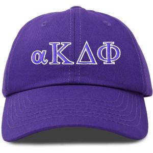 imageDALIX Alpha Kappa Delta Phi Sorority Hat Womens Greek Letters Embroidered Baseball CapPurple