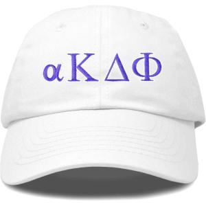imageDALIX Alpha Kappa Delta Phi Sorority Hat Womens Greek Letters Embroidered Baseball CapWhite