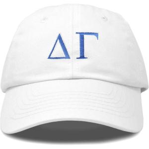 imageDALIX Delta Gamma Sorority Hat Womens Greek Letters Embroidered Baseball CapWhite