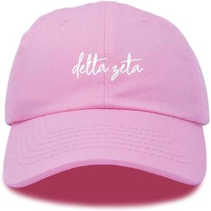 imageDALIX Delta Zeta Cursive Sorority Hat Womens Embroidered Baseball CapLight Pink