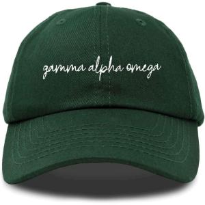 imageDALIX Gamma Alpha Omega Cursive Sorority Hat Womens Embroidered CapDark Green