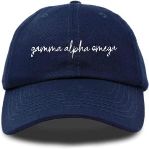 imageDALIX Gamma Alpha Omega Cursive Sorority Hat Womens Embroidered CapNavy Blue