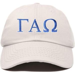 imageDALIX Gamma Alpha Omega Sorority Hat Womens Greek Letters Embroidered Baseball CapBeige