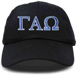 imageDALIX Gamma Alpha Omega Sorority Hat Womens Greek Letters Embroidered Baseball CapBlack