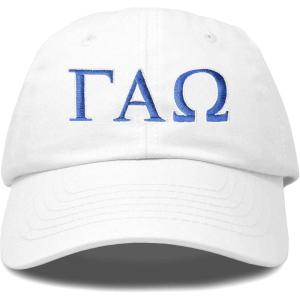 imageDALIX Gamma Alpha Omega Sorority Hat Womens Greek Letters Embroidered Baseball CapWhite