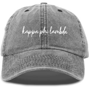 imageDALIX Kappa Phi Lambda Cursive Sorority Hat Womens Embroidered CapWashed Black
