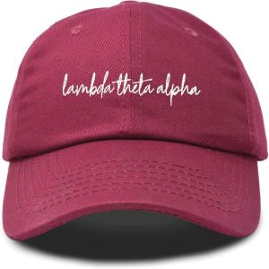 imageDALIX Lambda Theta Alpha Sorority Hat Womens Cursive Embroidered CapMaroon