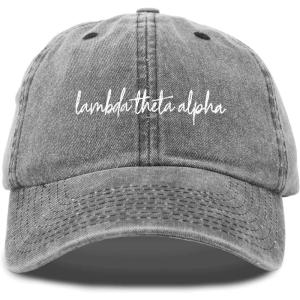 imageDALIX Lambda Theta Alpha Sorority Hat Womens Cursive Embroidered CapWashed Black